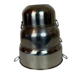 Farberware Stainless Steel Nesting Mixing Bowl Set Of 3 with Thumb Rings Korea